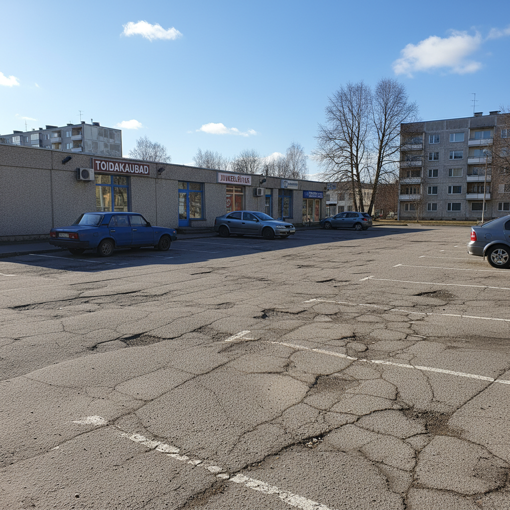 Parking lot asphalt resurfacing, Tartu