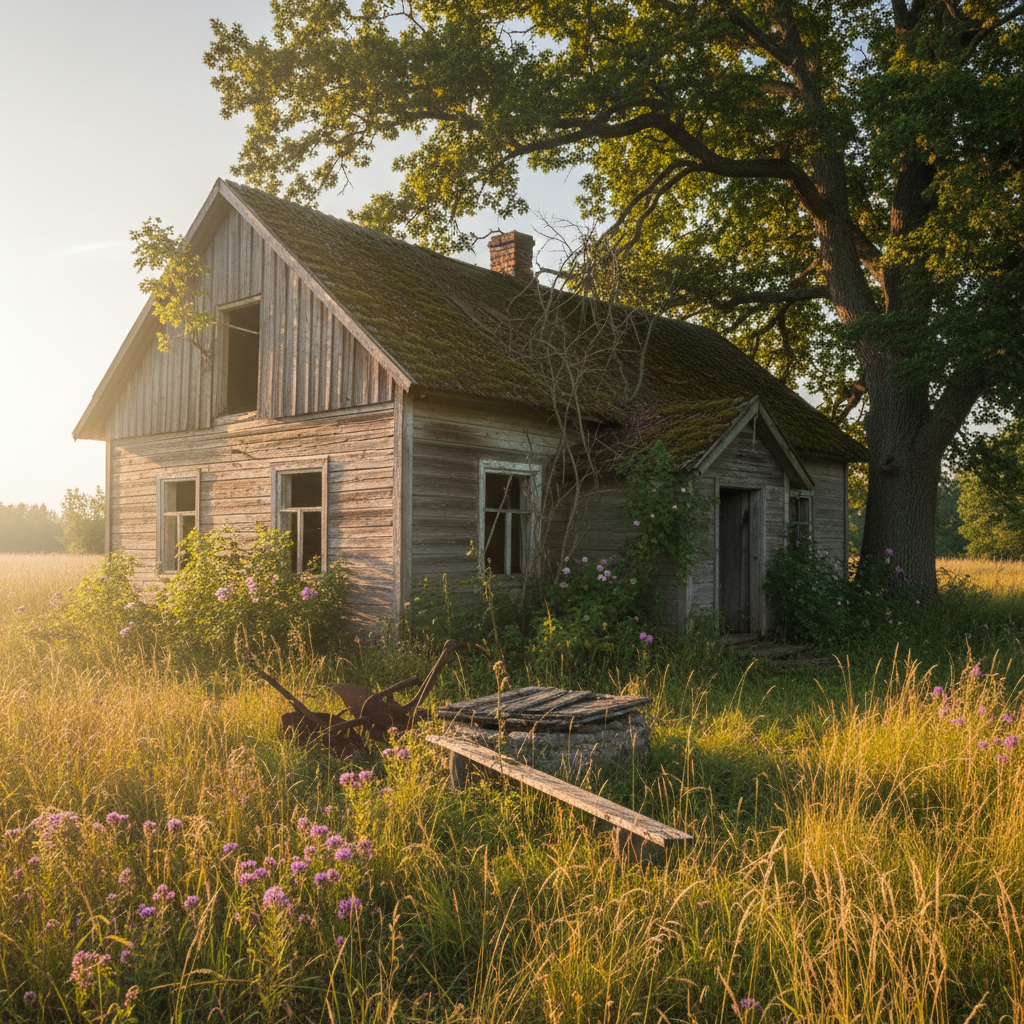 Old farmhouse demolition, Jõgevamaa